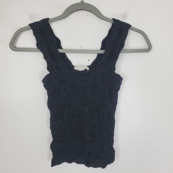 Altard State Tank Top Square Neck Textured Gauze Sunburst Basic Goth Womens S - Picture 1 of 8
